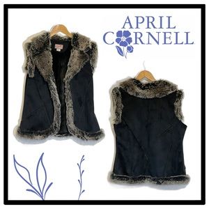 April Cornell faux fur vest